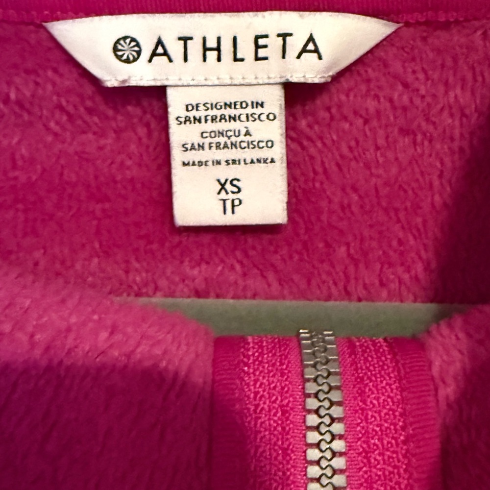 Athleta Cozy Karma Pink Quarter-Zip Pullover Size XS - Picture 8 of 8